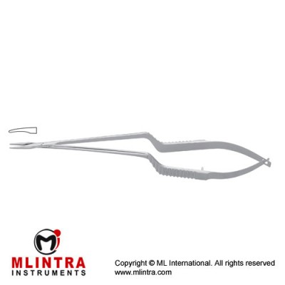 Micro Needle Holder Curved - Bayonet Shaped - Smooth Jaws Stainless Steel, 16 cm - 6 1/4"